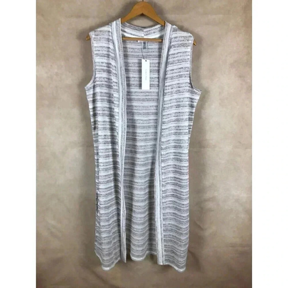 CALVIN KLEIN Sleeveless Long Cardigan Duster ONE SIZE NWT - Picture 7 of 11